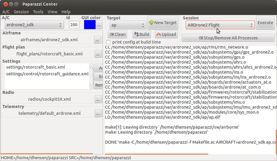 Select "Flight UDP/Wifi" as session