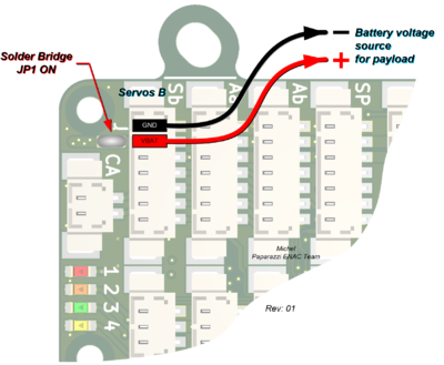 Tawaki v1.00 Servos b header Vbat source for payload
