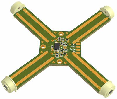 IR double wide sensor board 3D top view
