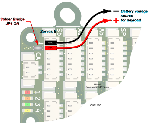 Tawaki v1.10 Servos b header Vbat source for payload