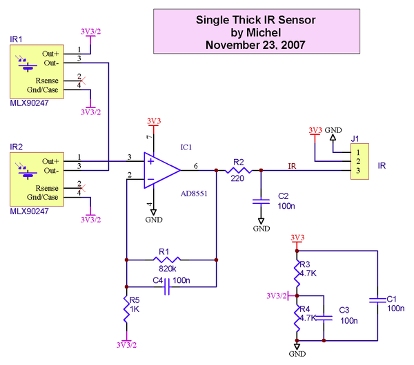 Thick Vertical IR Sensor Schematic