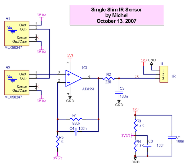 Slim Vertical IR Sensor Schematic